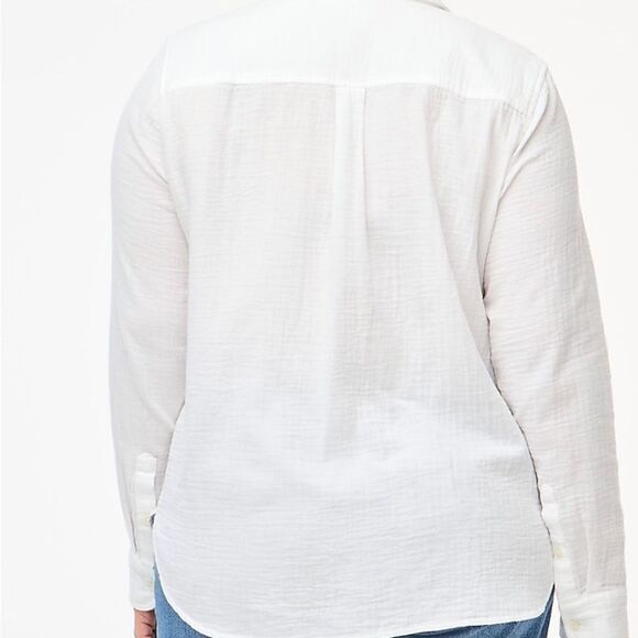 J. Crew Double Gauze Button Down Long Sleeve Shirt Warm Honey‎ size L NWT in pkg - Picture 5 of 9